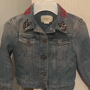 Gucci Kids Embroidered Denim Jacket